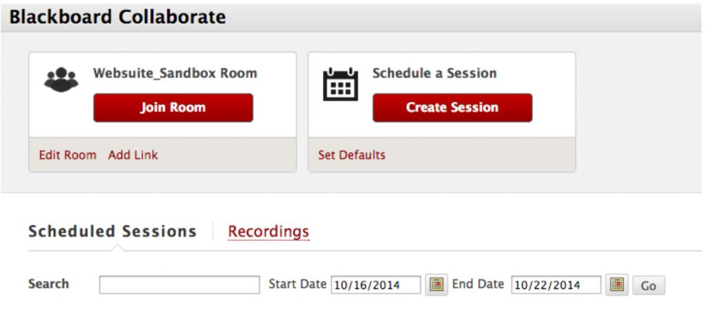 Blackboard Collaborate Scheduled Sessions