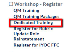 My QM Self Register Dedicated Training
